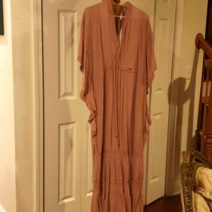 Free People Pink Tie Dress Maxi